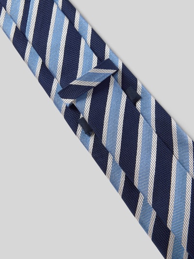 Produktfoto, Krawatte aus Seide im Allover-Look (8 cm) von JOOP! Collection, fein strukturierte Oberfläche, blaue Streifen, klassische Form.