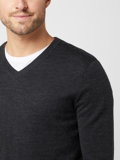 Christian Berg Men Pullover aus Wollmischung  Anthrazit Melange 3