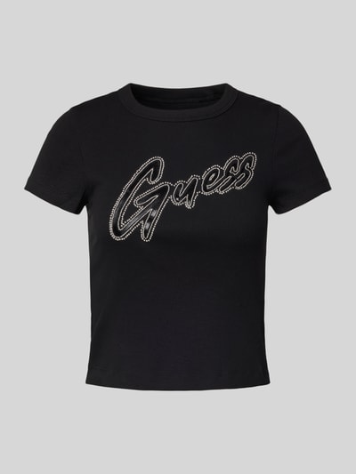 Guess T-Shirt mit Label-Print BLACK 2