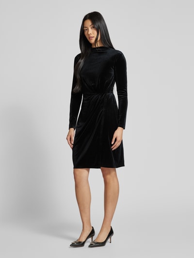 Zero Knielanges Kleid mit gelegten Falten Black 1