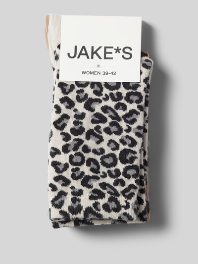 Jake*s Casual Socken mit Motiv-Stitching Sand 3