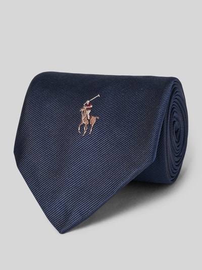 Polo Ralph Lauren Krawat jedwabny z wyhaftowanym logo Granatowy 1