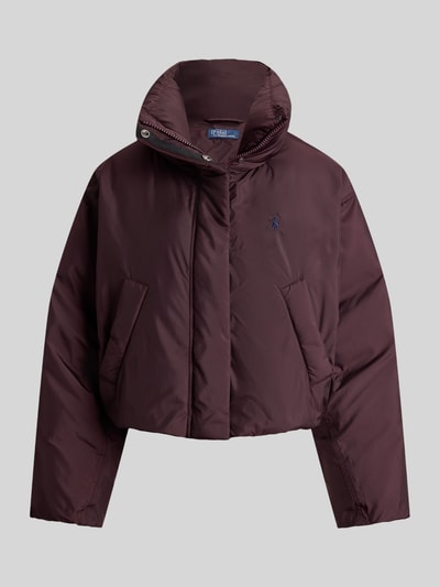 Polo Ralph Lauren boxy fit gewatteerd jack met gestikt logo Bordeaux - 2
