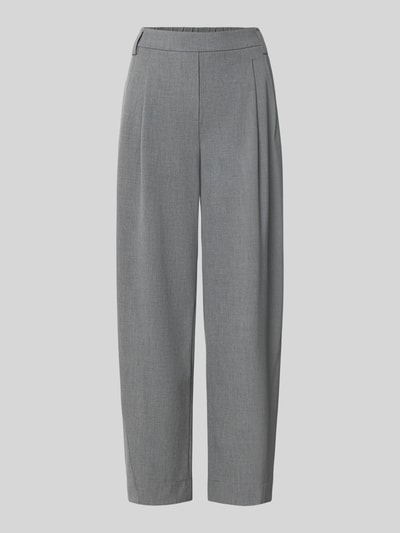 Produktfoto, relaxed Fit Gerade Hose mit Bundfalten Modell 'Metta' von OPUS PANTS in Hellgrau, glatte Struktur, lockerer Schnitt