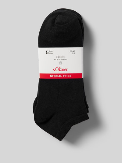 s.Oliver RED LABEL Sneakersokken met labelprint in een set van 5 paar Zwart - 3