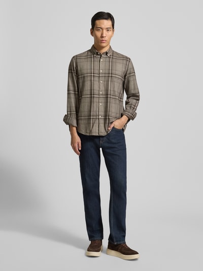 SELECTED HOMME Regular fit vrijetijdsoverhemd van puur biologisch katoen, model 'REGNOAH' Lichtbruin - 1