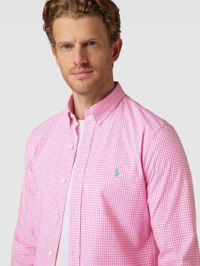Polo Ralph Lauren Koszula casualowa o kroju slim fit ze wzorem w kratkę vichy Różowy 3