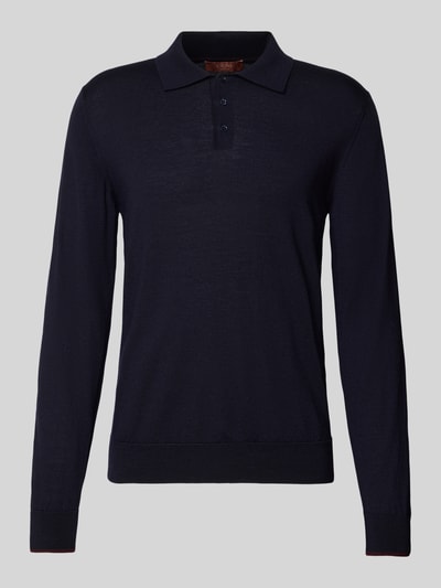 CRUNA Strickpolo mit Kentkragen Marine 2