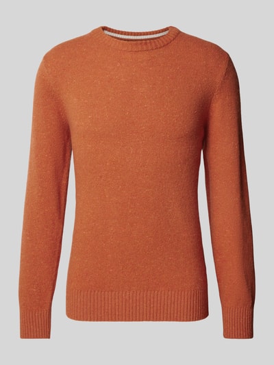 Marc O'Polo Regular fit gebreide pullover van Italiaans gespikkeld tweedgaren Oranje - 2