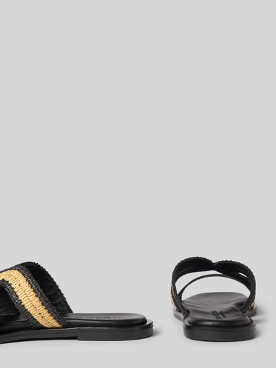 Marc O'Polo Slippers met detail van raffiabast Zwart - 2