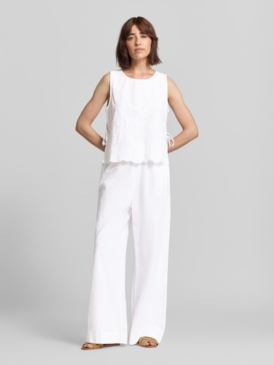 Neo Noir Hose mit Stitchings Modell 'Heifa' Weiss 1