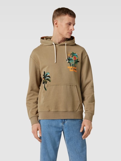 Scotch & Soda Hoodie mit Stitching-Details Modell 'Endless Summer' Oliv 4