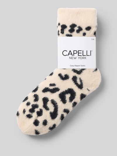 CAPELLI NEW YORK Socken mit geripptem Abschluss und Animal-Print Beige 3