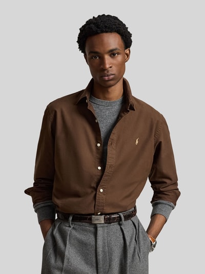 Polo Ralph Lauren koszula casualowa w stylu klasyka o kroju regular fit z wyhaftowanym logo Czekoladowy 4