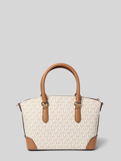 Productfoto, Handtasche mit Logo-Applikation Modell 'Murphey' van MICHAEL Michael Kors, beige-bruin, allover logo-print, gladde textuur, schouderhengsel, hoofdvak met rits, afneembare schouderriem, binnenvak met rits, 31x21x9 cm, schouderriem 115 cm