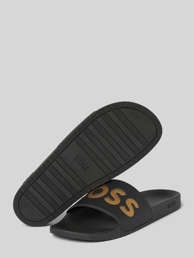 BOSS Sandalen met labeldetail, model 'Aryeh' Goud gemêleerd - 4