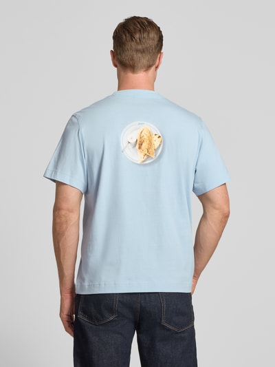 Selected Homme Oversized T-Shirt aus reiner Baumwolle Modell 'ELIAS' Hellblau 5