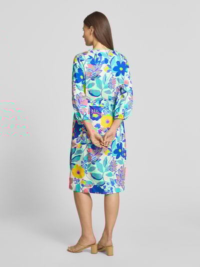 ETERNA Sukienka o długości do kolan z wiązanym paskiem Turkusowy 5