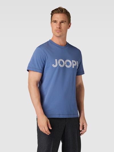 JOOP! Collection T-shirt met labelprint, model 'Byron' Oceaanblauw - 4