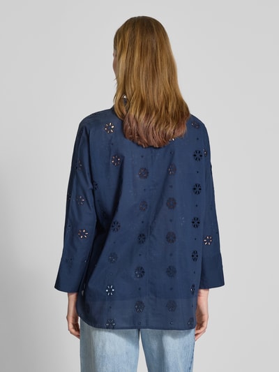 Only Boxy fit overhemdblouse van puur katoen, model 'NEW LINA GRACE' Marineblauw - 5