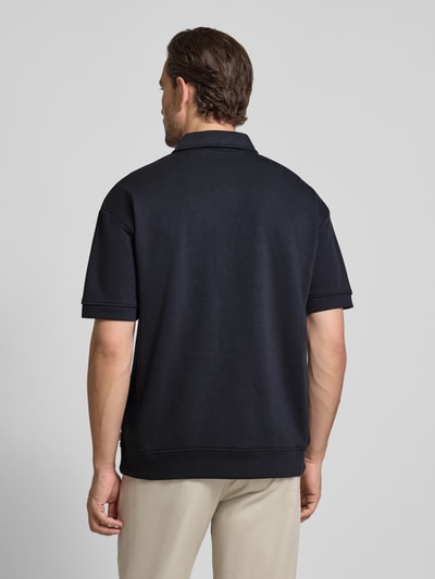 Lindbergh Oversized Poloshirt mit Polokragen und Label-Detail Dunkelblau 5