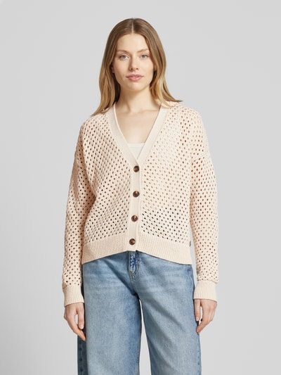 Christian Berg Woman Cardigan mit Lochmuster Sand 4