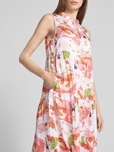 Marc Cain Midikleid mit Schlüsselloch-Ausschnitt Koralle 3