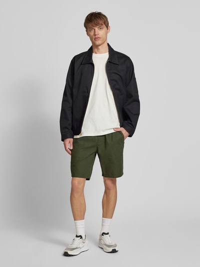 Only & Sons Korte broek van een mix van katoen en linnen, model 'LINUS' Olijfgroen - 1