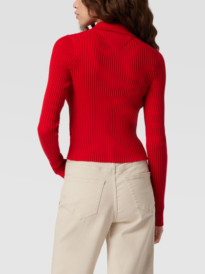 Tommy Jeans Crop Top in Ripp-Optik Rot 5