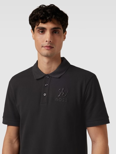 BOSS Koszulka polo z wyhaftowanym logo model ‘Parlay’ Czarny 3