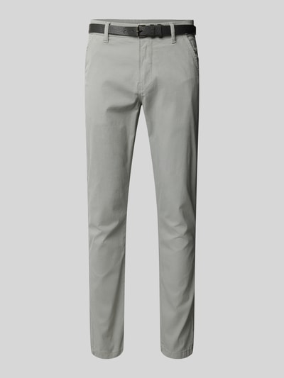 Lindbergh Classic Stretch Fit Chino mit Gürtel Mittelgrau 2