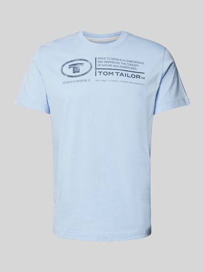 Tom Tailor T-shirt met labelprint Lichtblauw - 2