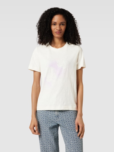 Esprit T-shirt met siersteentjes Offwhite - 4