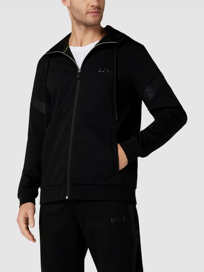 BOSS Green Sweatjacke mit Label-Details Modell 'Saggy' Black 4