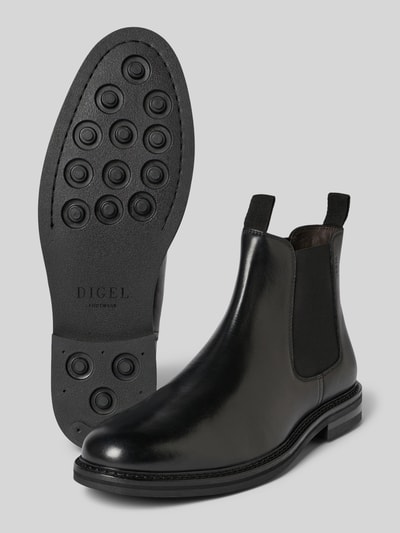 DIGEL Chelsea boots van leer met elastische inzetten, model 'Santosh' Zwart - 4