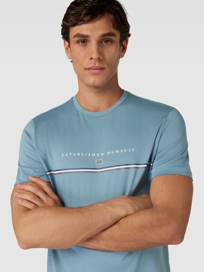 Christian Berg Men T-shirt met statementprint Metallic turquoise - 3