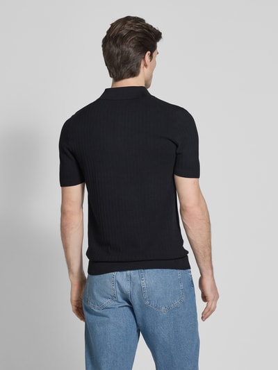 JOOP! Collection Koszulka polo męska JOOP! Collection;Czysta bawełna;Krój regular fit;Model ‘Mauron’;Kołnierzyk polo z krótką listwą guzikową;Fakturowany wzór;Aplikacja z metką;Prążkowane wykończenia;Długość tyłu w rozmiarze M: 71 cm Granatowy 5