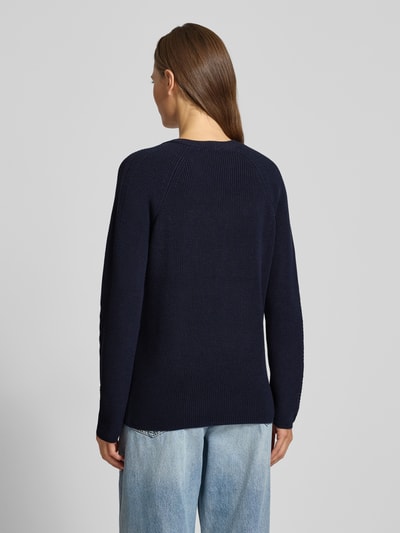 s.Oliver RED LABEL Regular fit gebreide pullover van katoenmix Marineblauw - 5