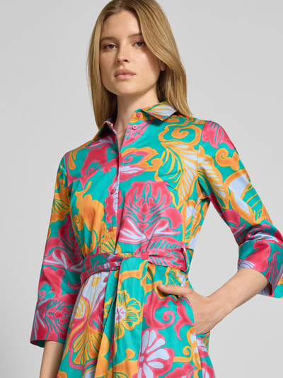 Christian Berg Woman Hemdblusenkleid mit Bindegürtel Tuerkis 3