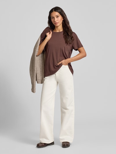 Stefanel T-shirt met ronde hals Donkergrijs - 1