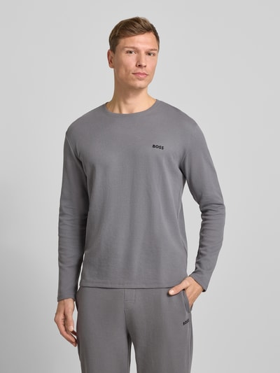 BOSS Regular Fit Langarmshirt aus Baumwoll-Mix Dunkelgrau 4
