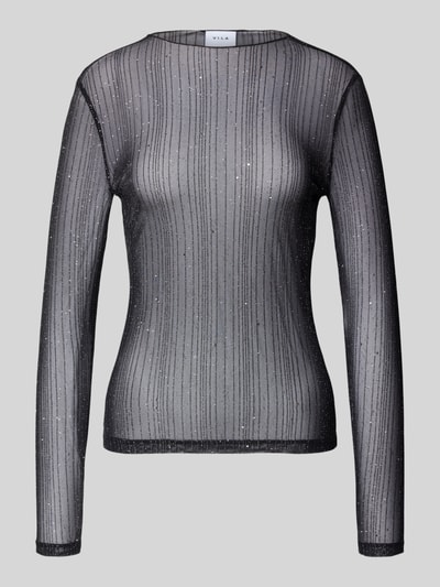 Vila Longsleeve in semitransparentem Design Modell 'TURNO' Black 2