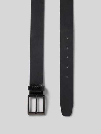BOSS Ledergürtel mit Label-Applikation aus Metall Black 3