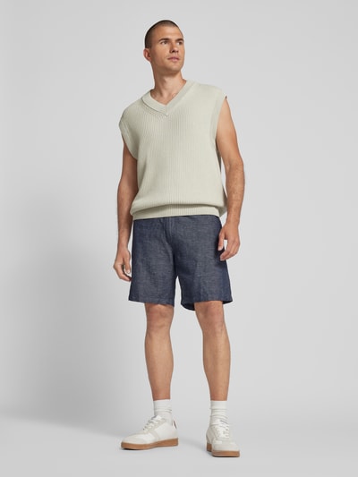 SELECTED HOMME Regular Fit Shorts mit Webmuster Marine 1