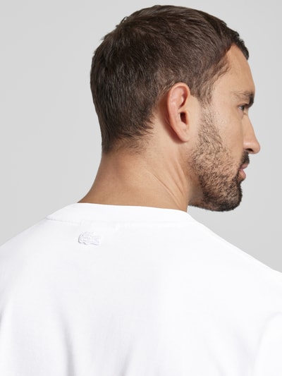 Lacoste T-Shirt in unifarbenem Design Weiss 3