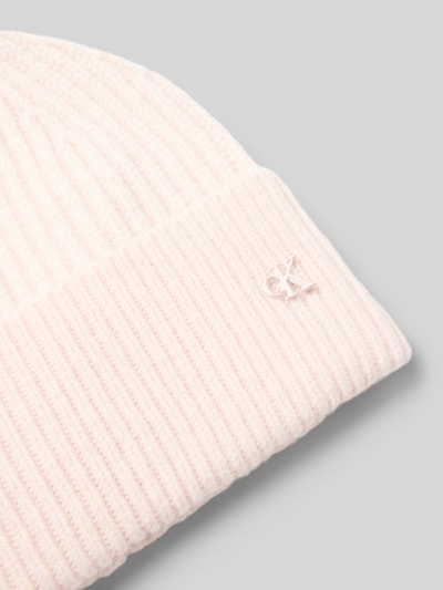 CK Calvin Klein Wollmütze in Strick-Optik Modell 'Metal' Hellrosa 2