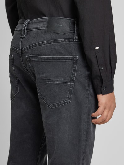 s.Oliver BLACK LABEL Regular Fit Jeans im 5-Pocket-Design Modell 'Mauro' Anthrazit 3