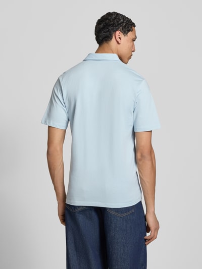 JACK & JONES Poloshirt mit Label-Print Modell 'BRANDON' Hellblau 5