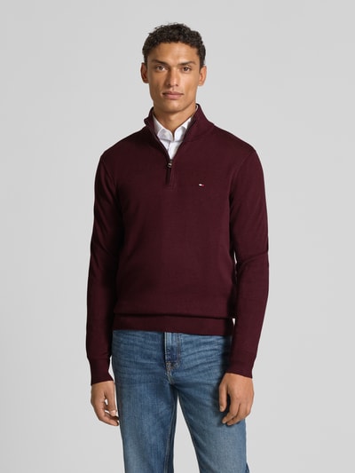 Tommy Hilfiger Regular fit schipperstrui van puur katoen Bordeaux - 4