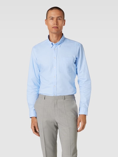 Jake*s Business-Hemd mit Button-Down-Kragen Bleu 4